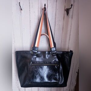 Unbranded Toffee Racing Stripe Tote